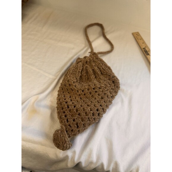 Crochet Vintage Beige Sweater, Skirt & Bag Set Henrietta Tanuska Beverly Hills s - Picture 11 of 16